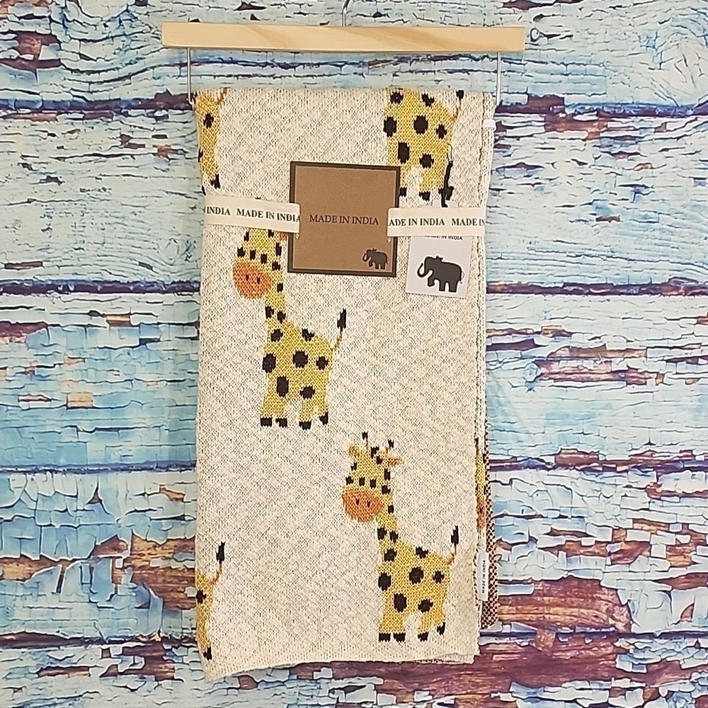 Made in India Giraffe cream blanket